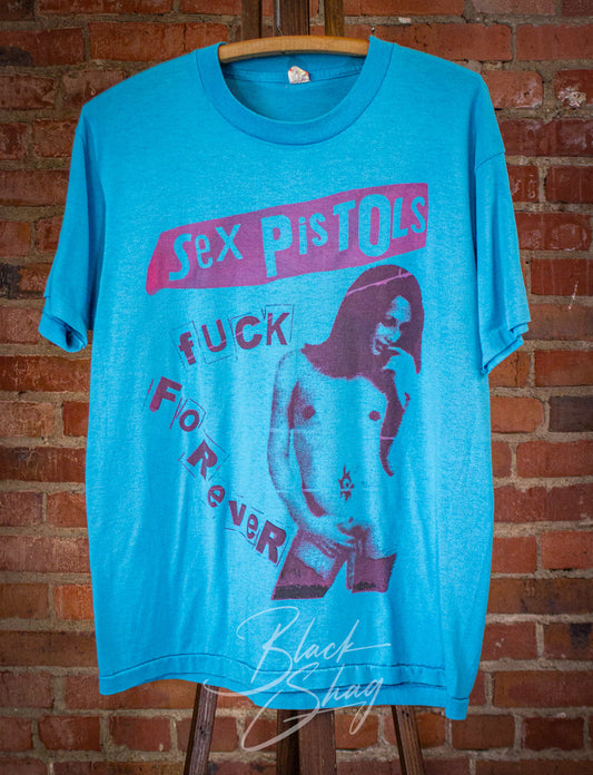 Vintage Sex Pistols Fuck Forever Concert T Shirt 80s Blue Medium