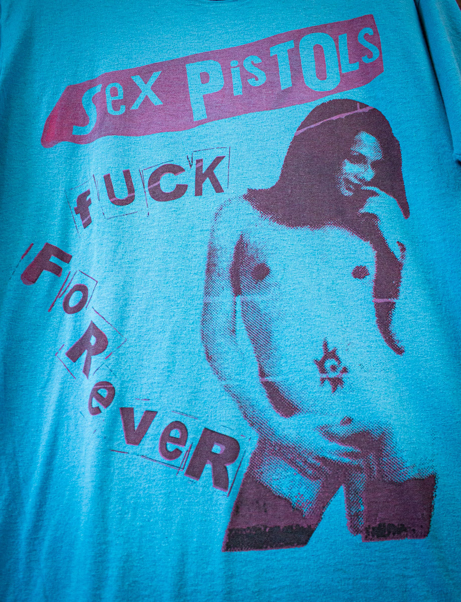 Vintage Sex Pistols Fuck Forever Concert T Shirt 80s Blue Medium