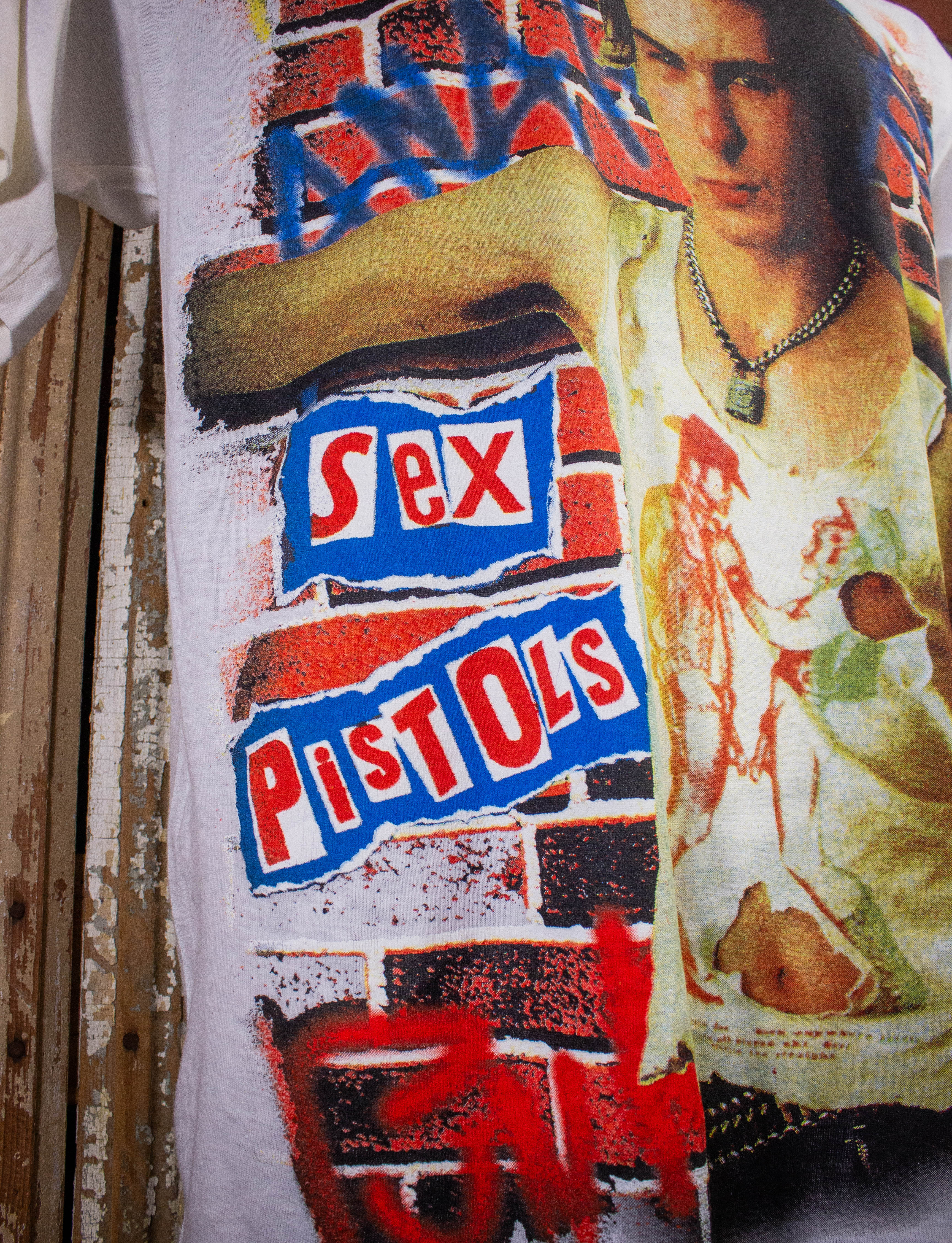 Vintage Sex Pistols Sid Vicious Tribute T Shirt 80s White XL