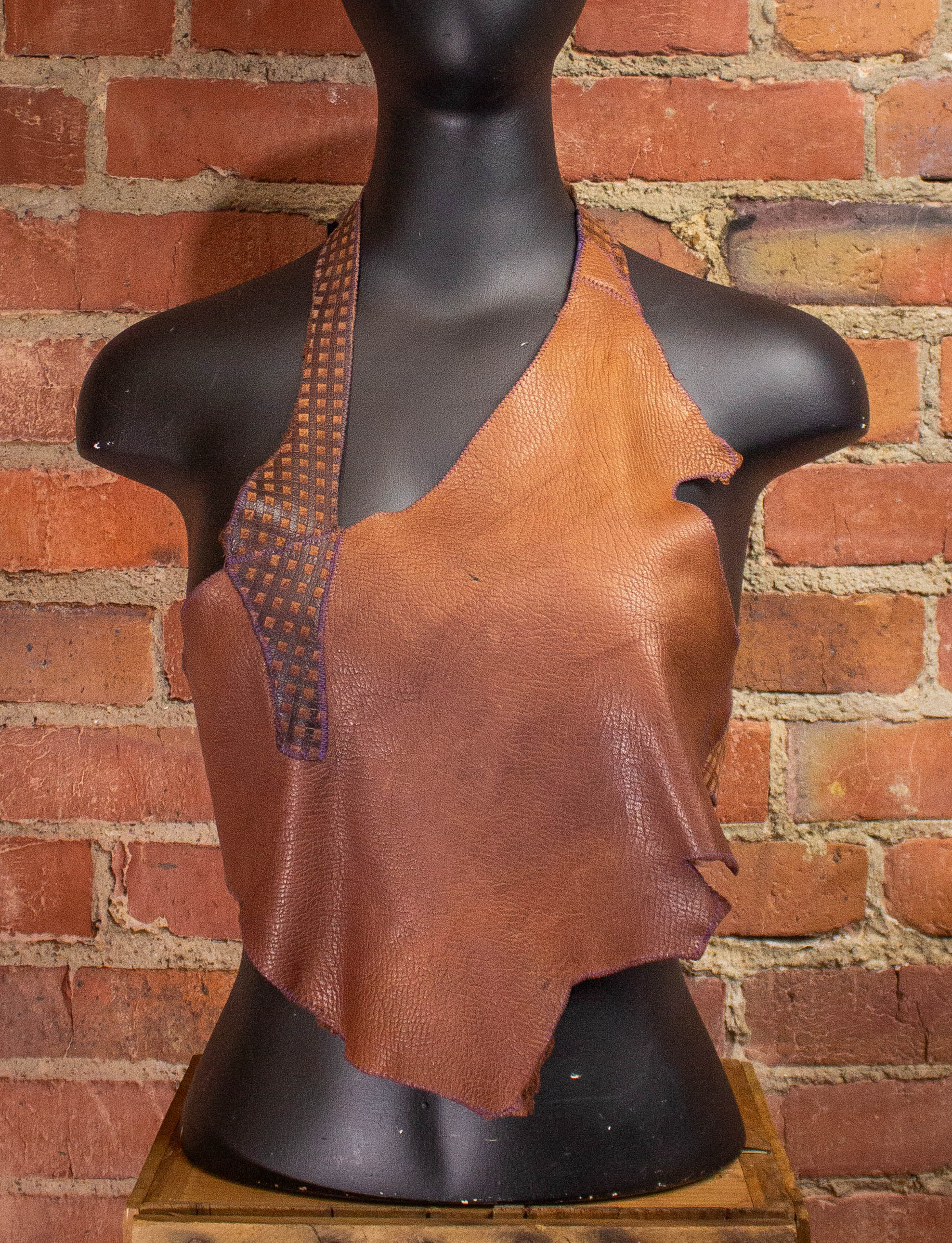 Store Vintage 100% Leather Halter top