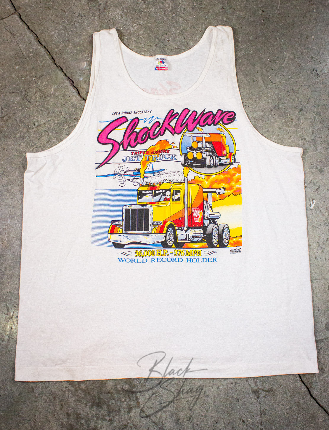 Vintage Shockwave Jet Truck Do Some Boosts Tank Top 90s White XL