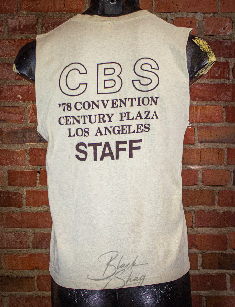 Vintage Showco CBS Convention Cut Off T Shirt 1978 Beige Small/Medium