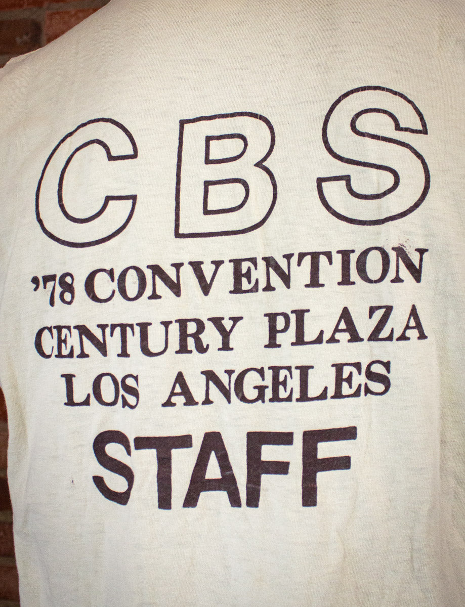 Vintage Showco CBS Convention Cut Off T Shirt 1978 Beige Small/Medium