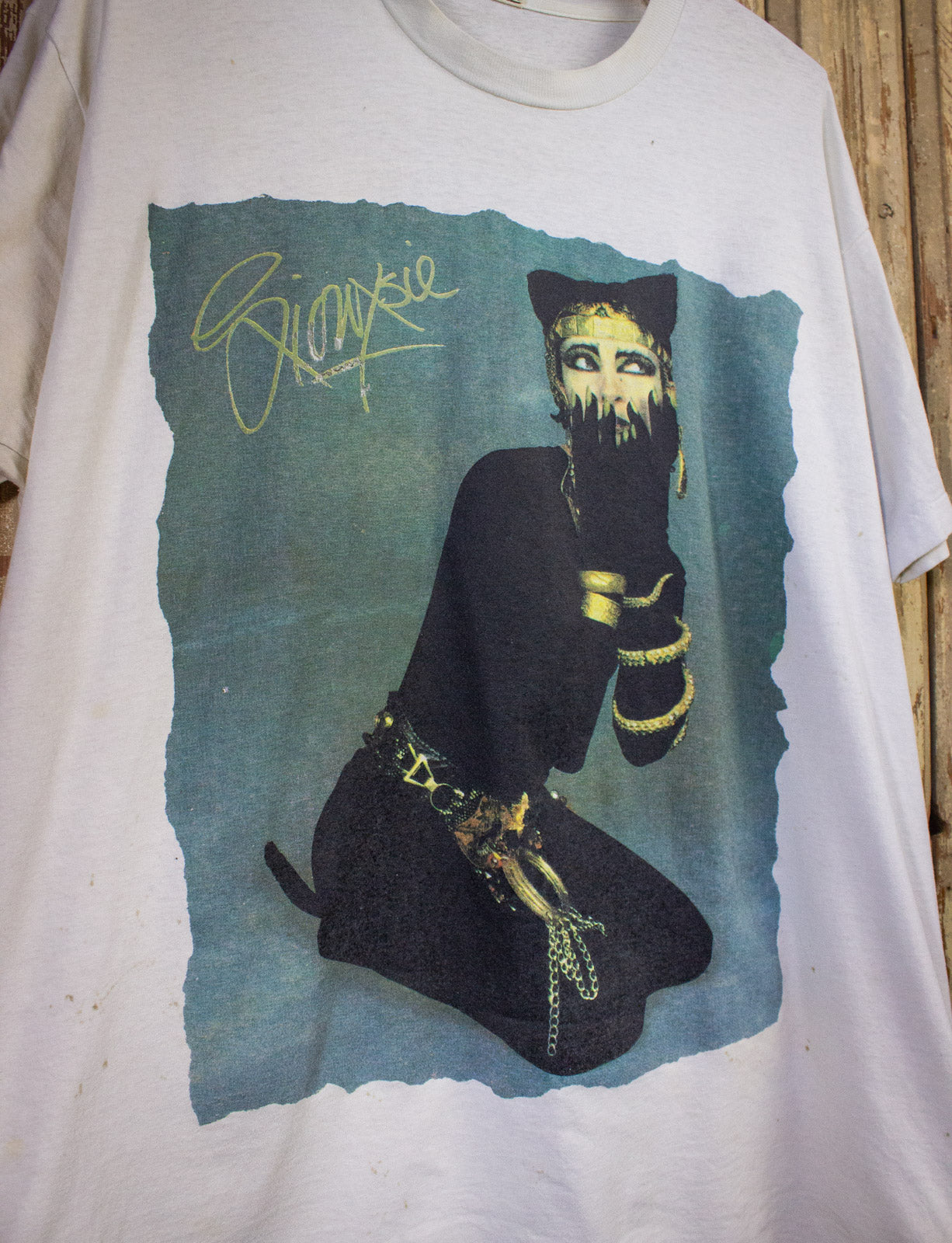 Vintage Siouxsie Cat Woman Concert T Shirt 80s White 2XL