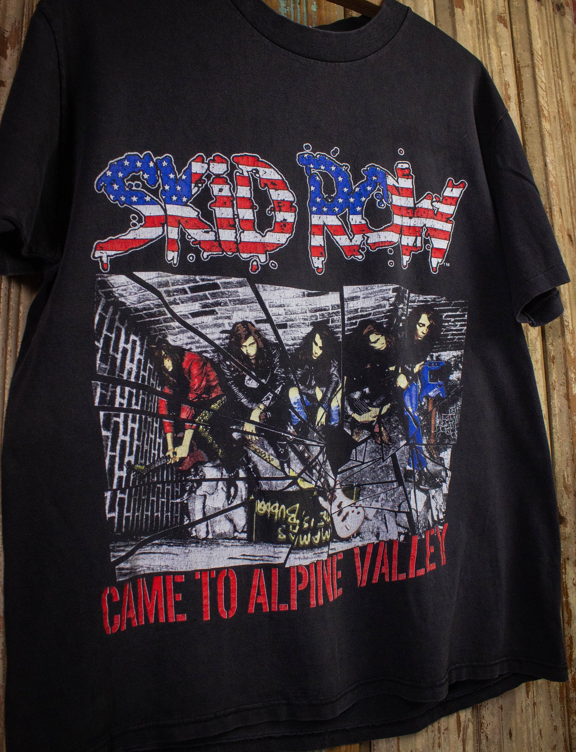 Vintage Skid Row Alpine Valley Concert T Shirt 1990 Black Large