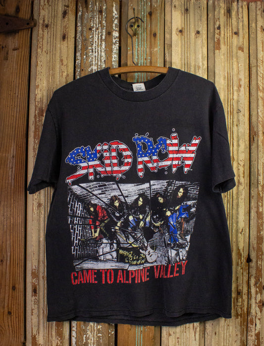 Vintage Skid Row Alpine Valley Concert T Shirt 1990 Black Large