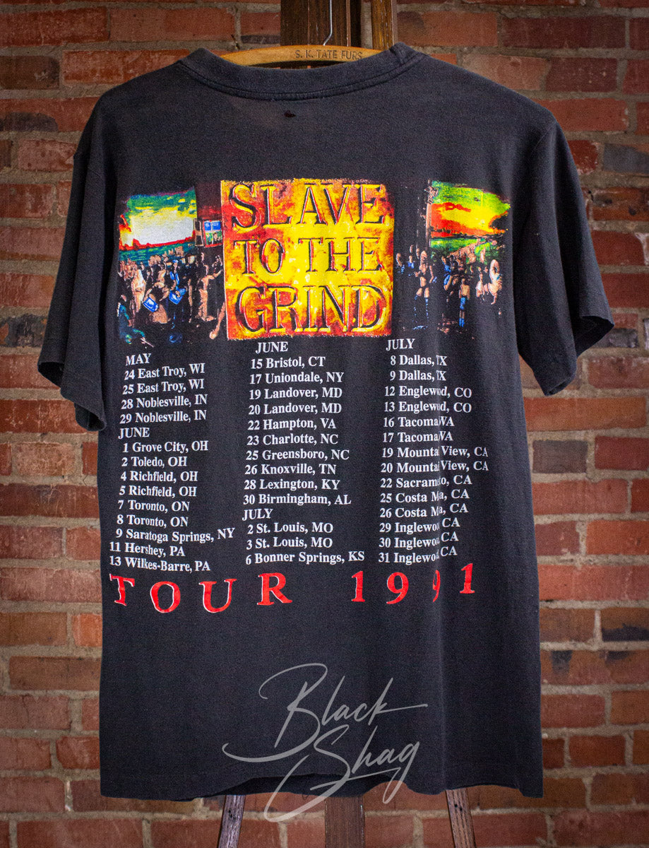 Vintage Skid Row Slave to the Grind Concert T Shirt 1991 Black Medium