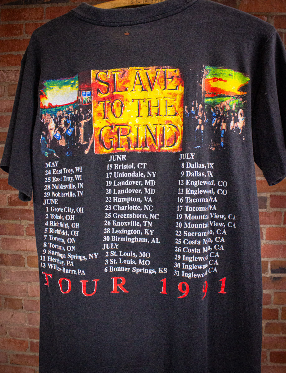 Vintage Skid Row Slave to the Grind Concert T Shirt 1991 Black Medium