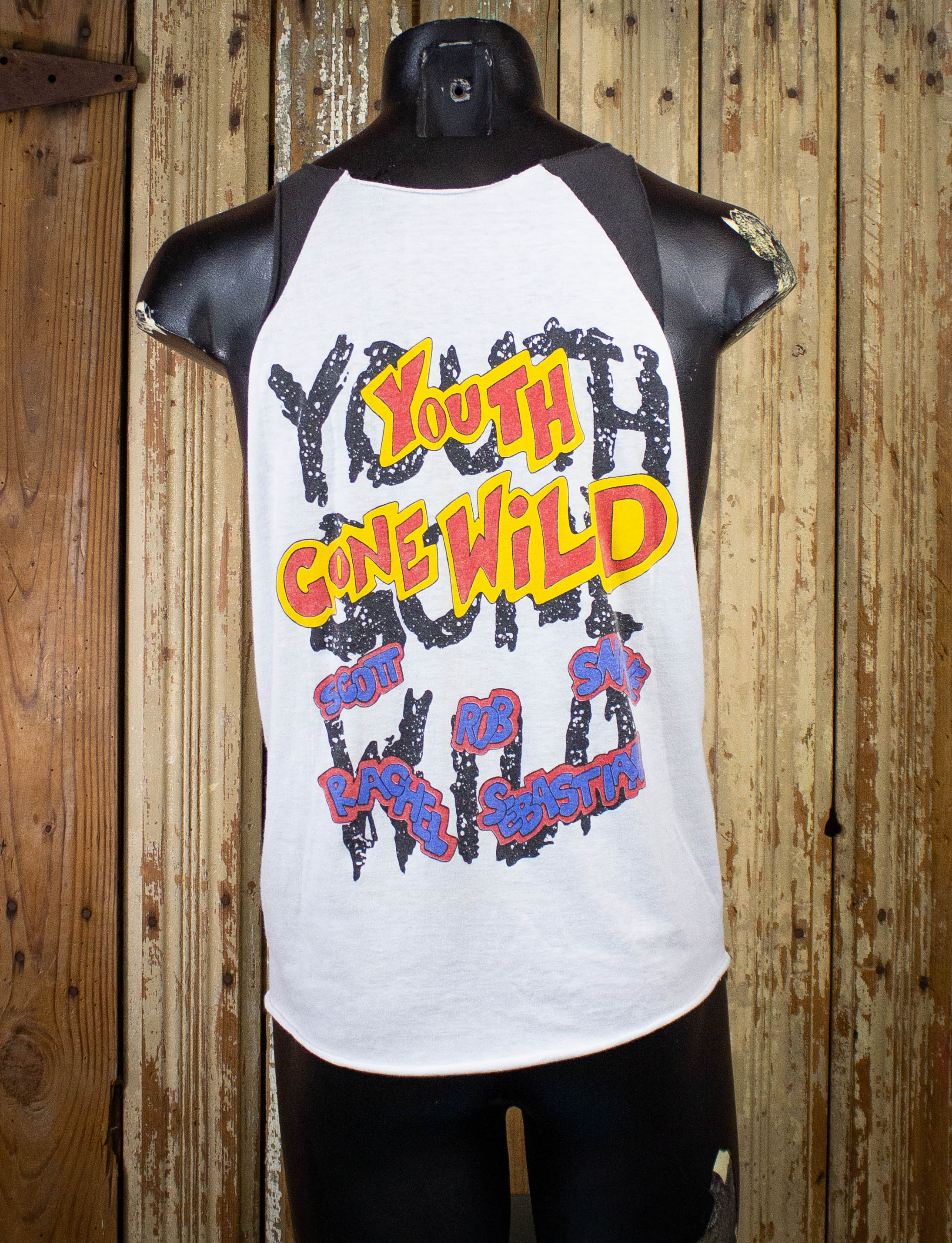 Vintage Skid Row Youth Gone Wild Cutoff Concert T Shirt 1989 White