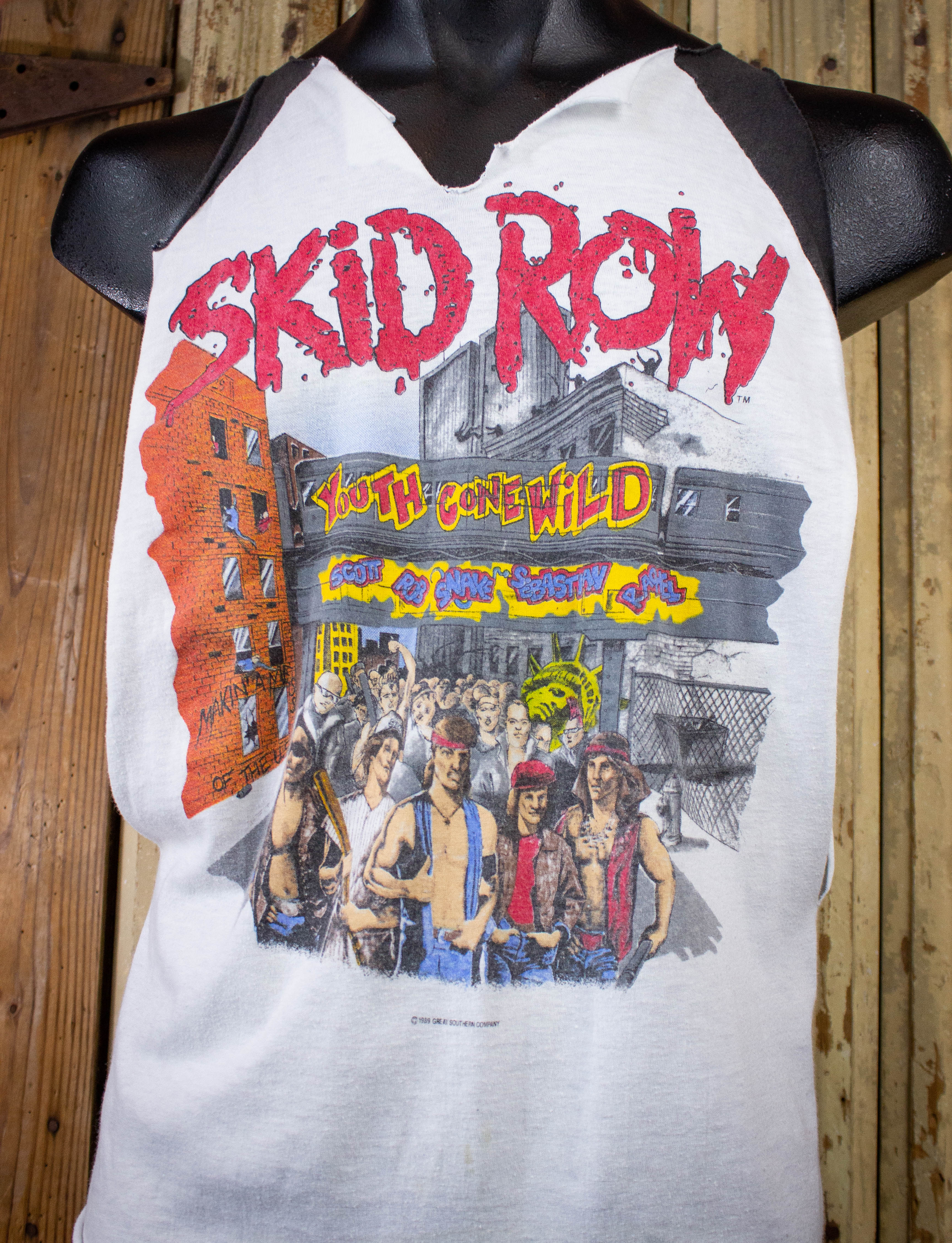 Vintage Skid Row Youth Gone Wild Cutoff Concert T Shirt 1989 M