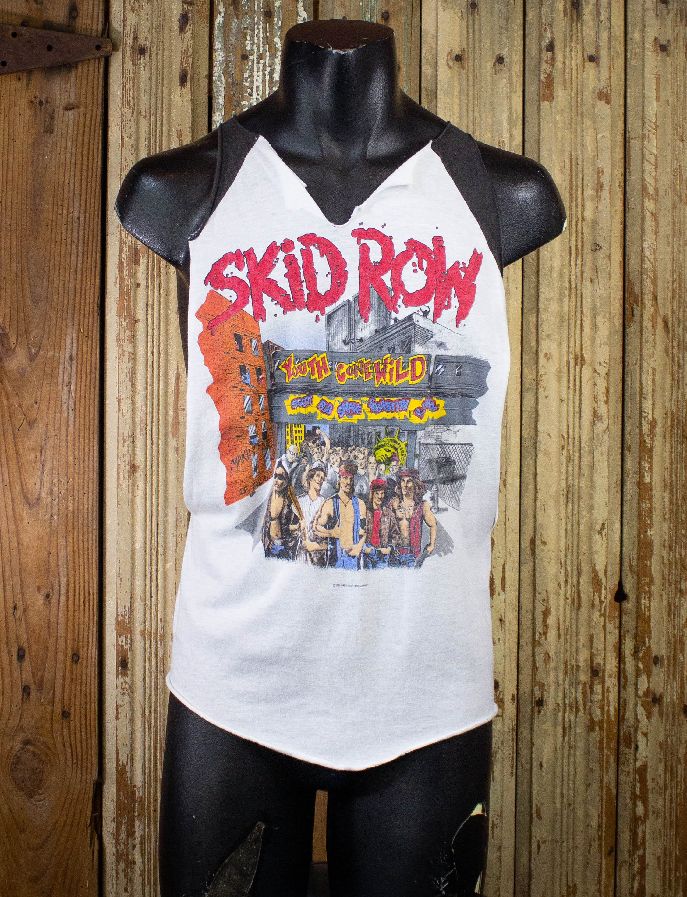 Vintage Skid Row Youth Gone Wild Cutoff Concert T Shirt 1989