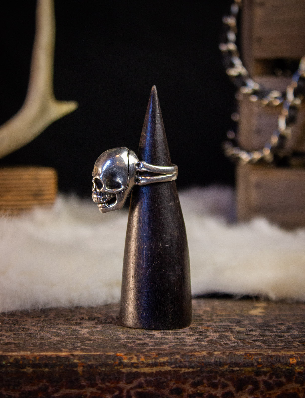 Vintage Skull Ring Sterling Silver
