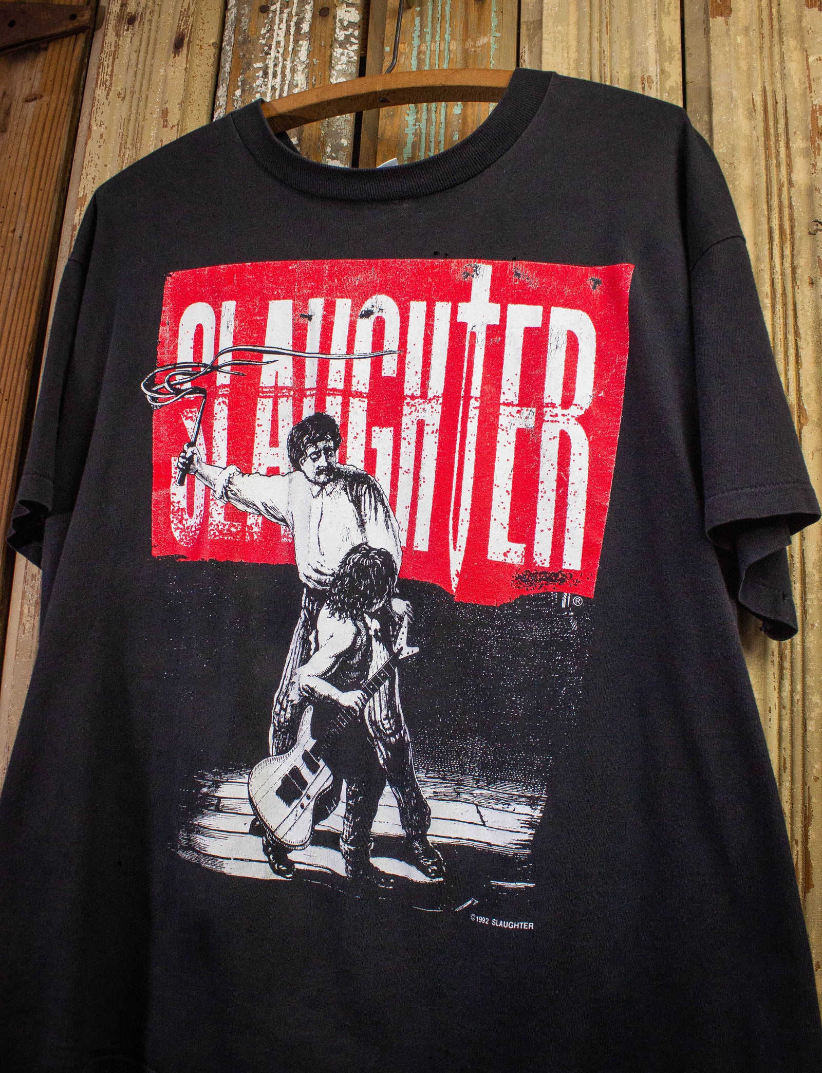 Vintage Slaughter The Wild Life Tour Concert T Shirt 1992-93 Black XL