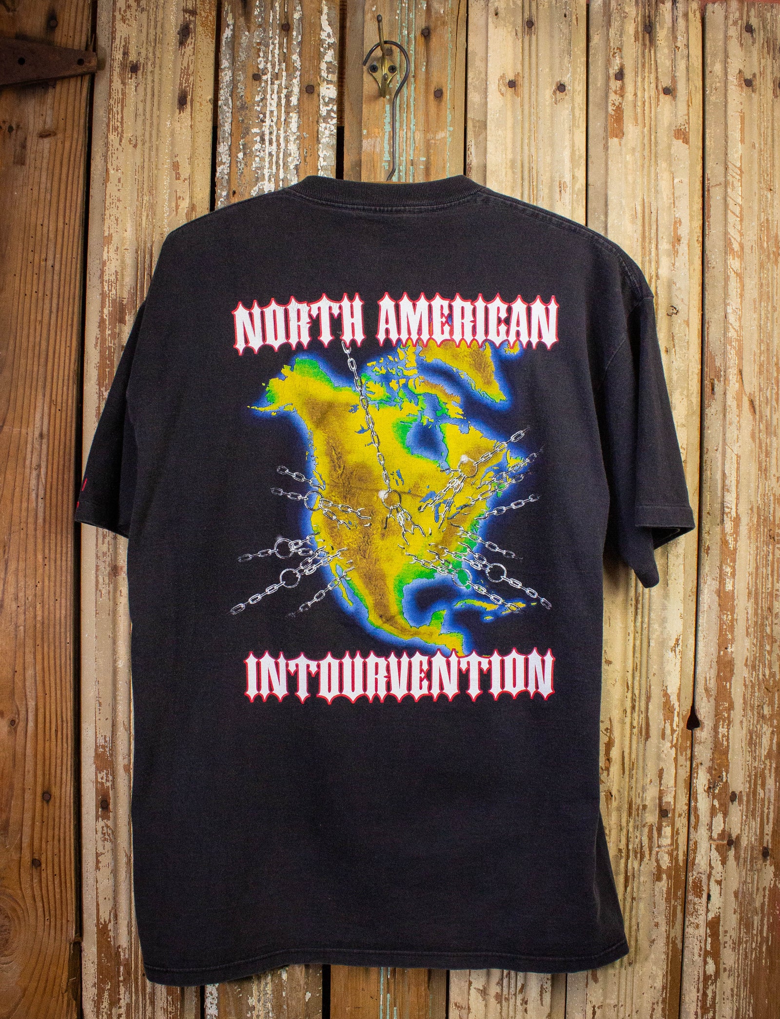 Vintage Slayer Intourvention Concert T Shirt 1994 Black Large