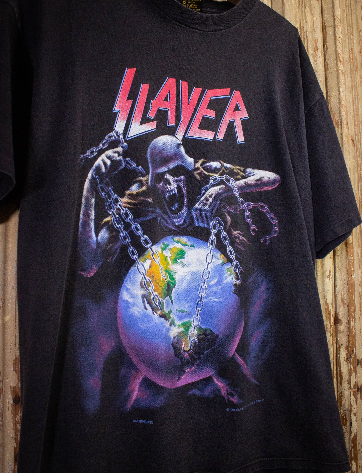 Vintage Slayer Intourvention Concert T Shirt 1994 Black Large