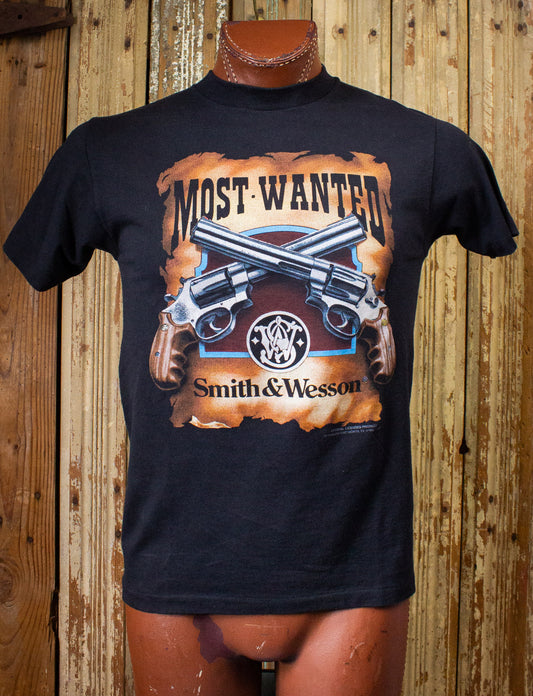 Vintage Smith & Wesson Most Wanted Graphic T Shirt 1992 Black Small