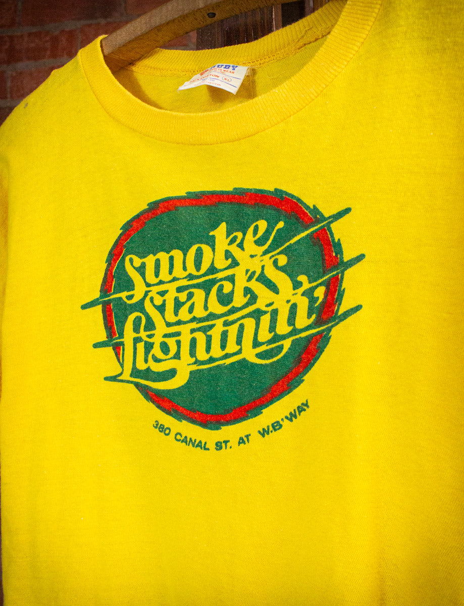 Vintage Smoke Stacks Lightnin' Graphic T Shirt 80s Medium