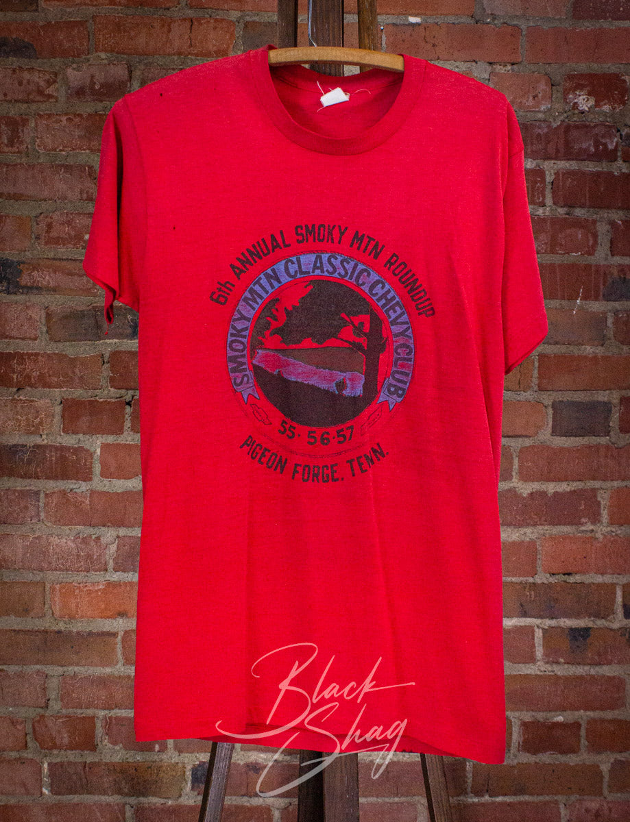 Vintage Smoky MTN Roundup Graphic T Shirt 80s Red S/M