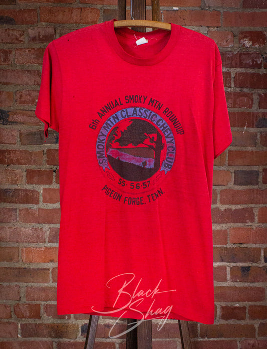 Vintage Smoky MTN Roundup Graphic T Shirt 80s Red S/M