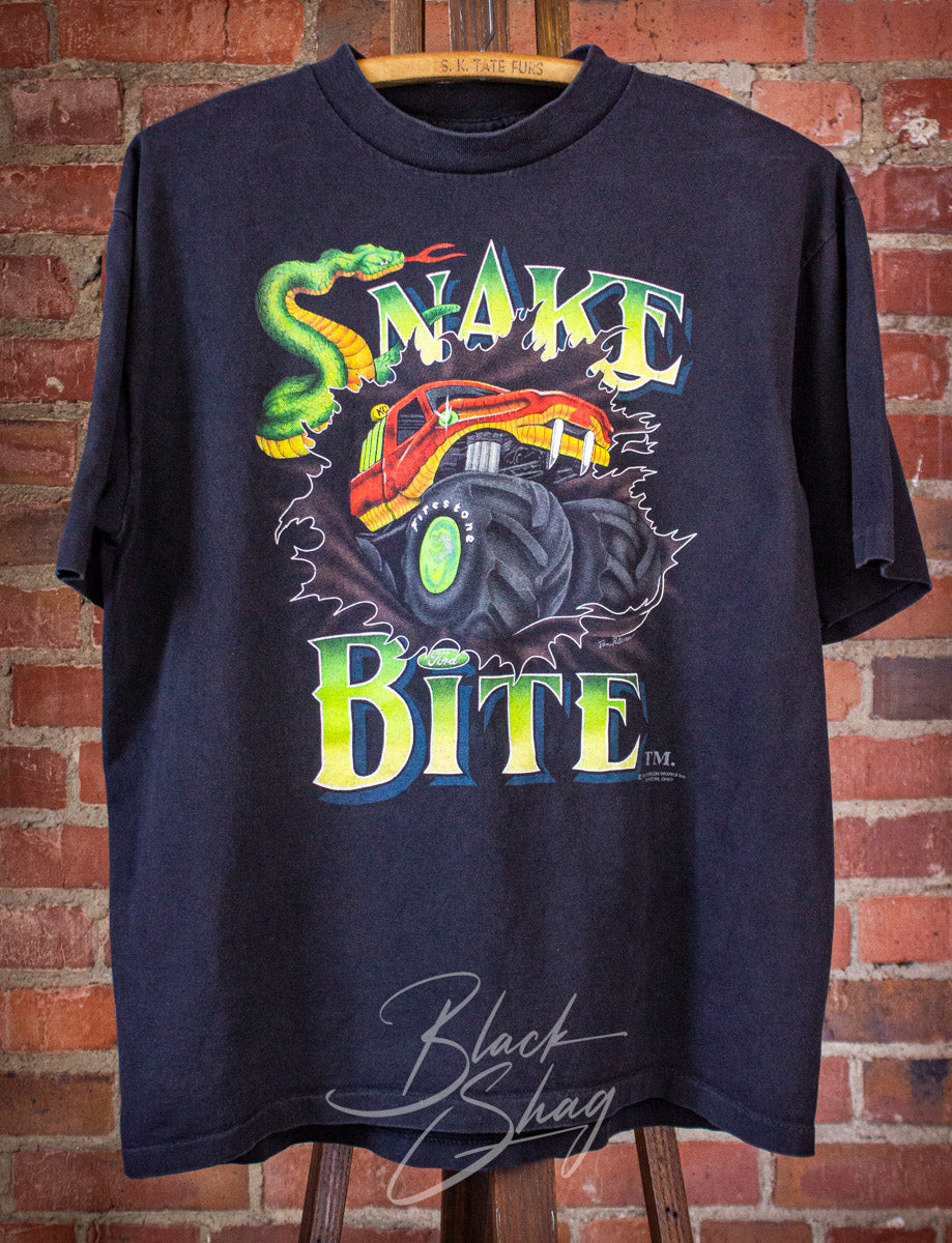 Vintage Snake Bite Monster Truck Graphic T Shirt 1993 Large