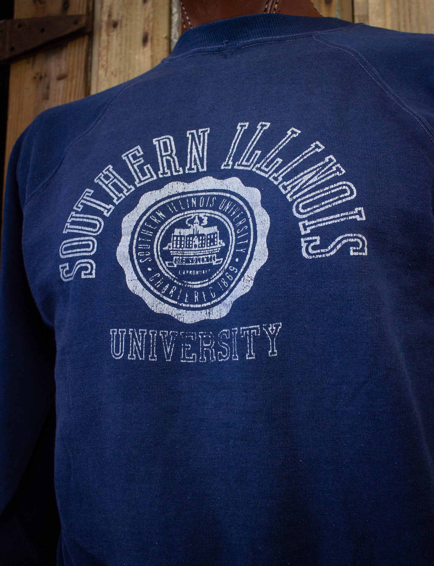 Vintage Southern Illinois University Graphic Sweatshirt 1970s Blue L