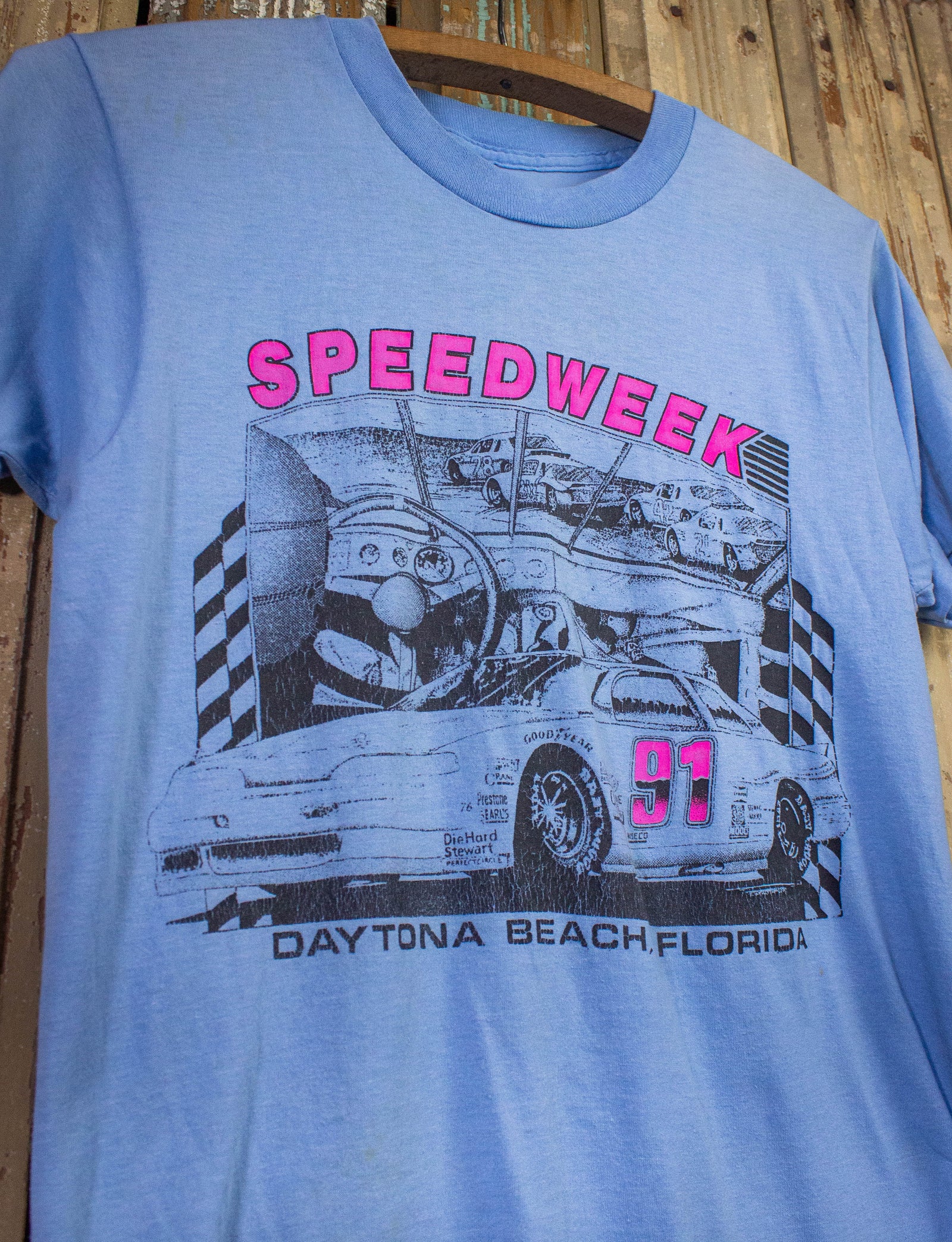 Vintage Speedweek Daytona Graphic T Shirt Blue XS