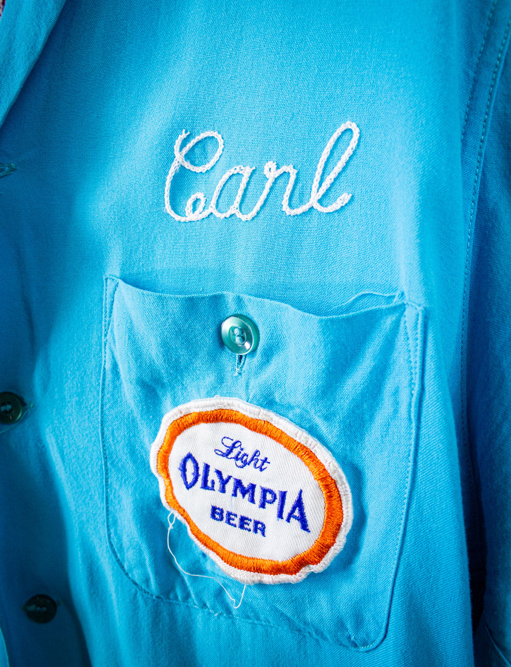 Vintage Splits "Carl" King Louie Bowling Shirt 50s Blue Large