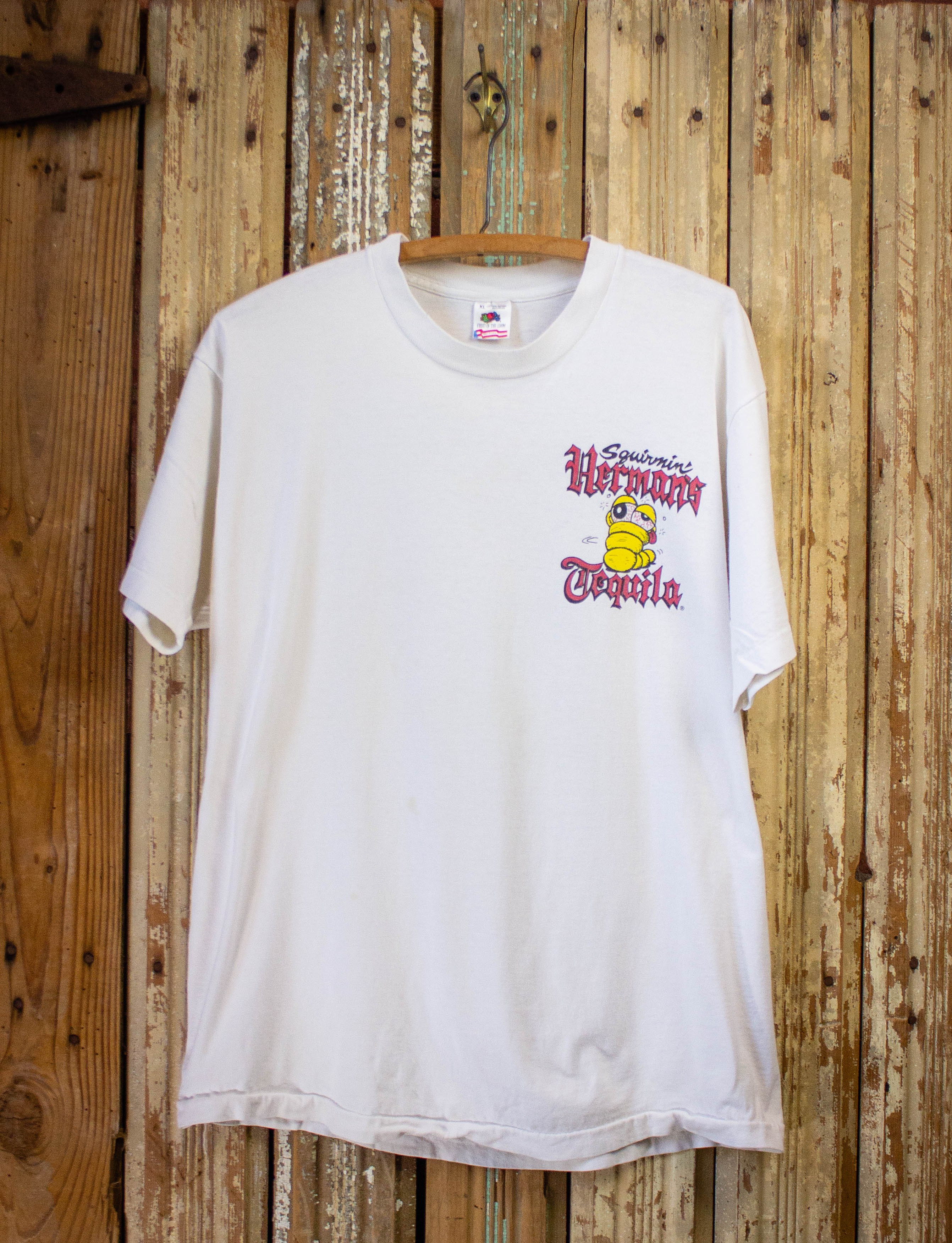 Vintage Squirmin' Herman's Tequila Graphic T Shirt 90s White Large