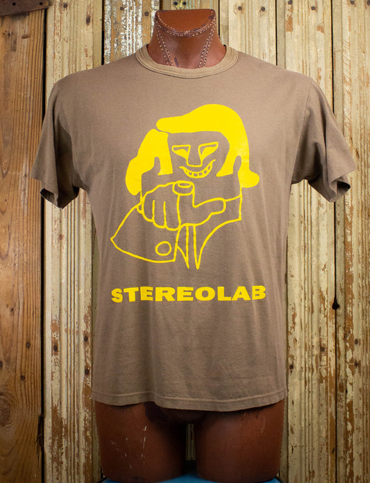 Vintage Stereolab Cliff Concert T Shirt 90s Brown Large
