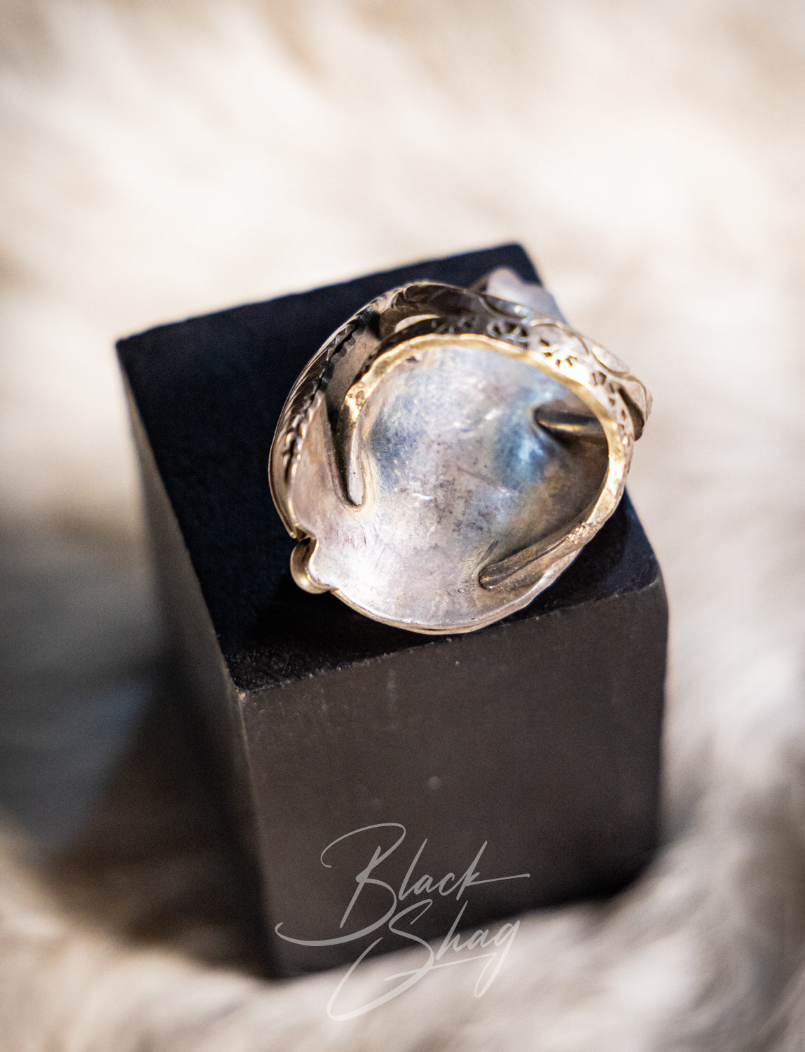 Vintage Sterling Silver Turquoise Ring Size 12