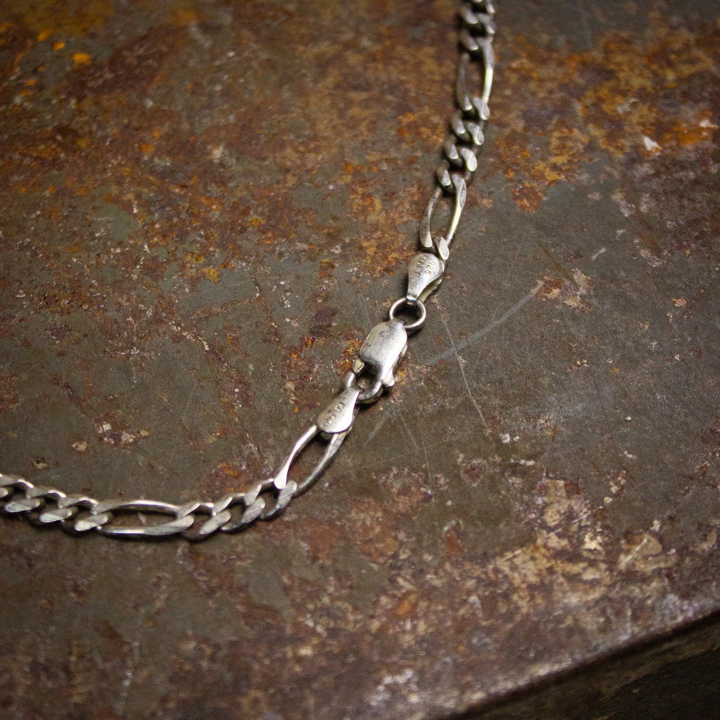 Vintage Sterling Silver Figaro Chain Necklace