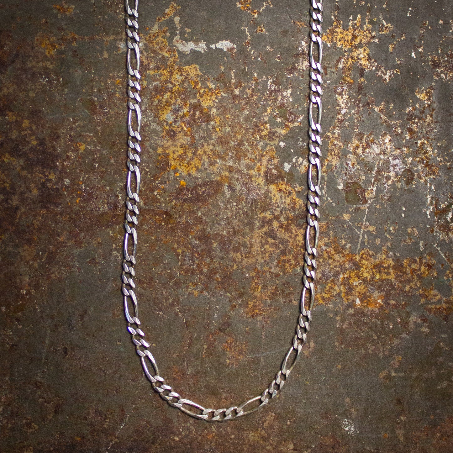 Vintage Sterling Silver Figaro Chain Necklace