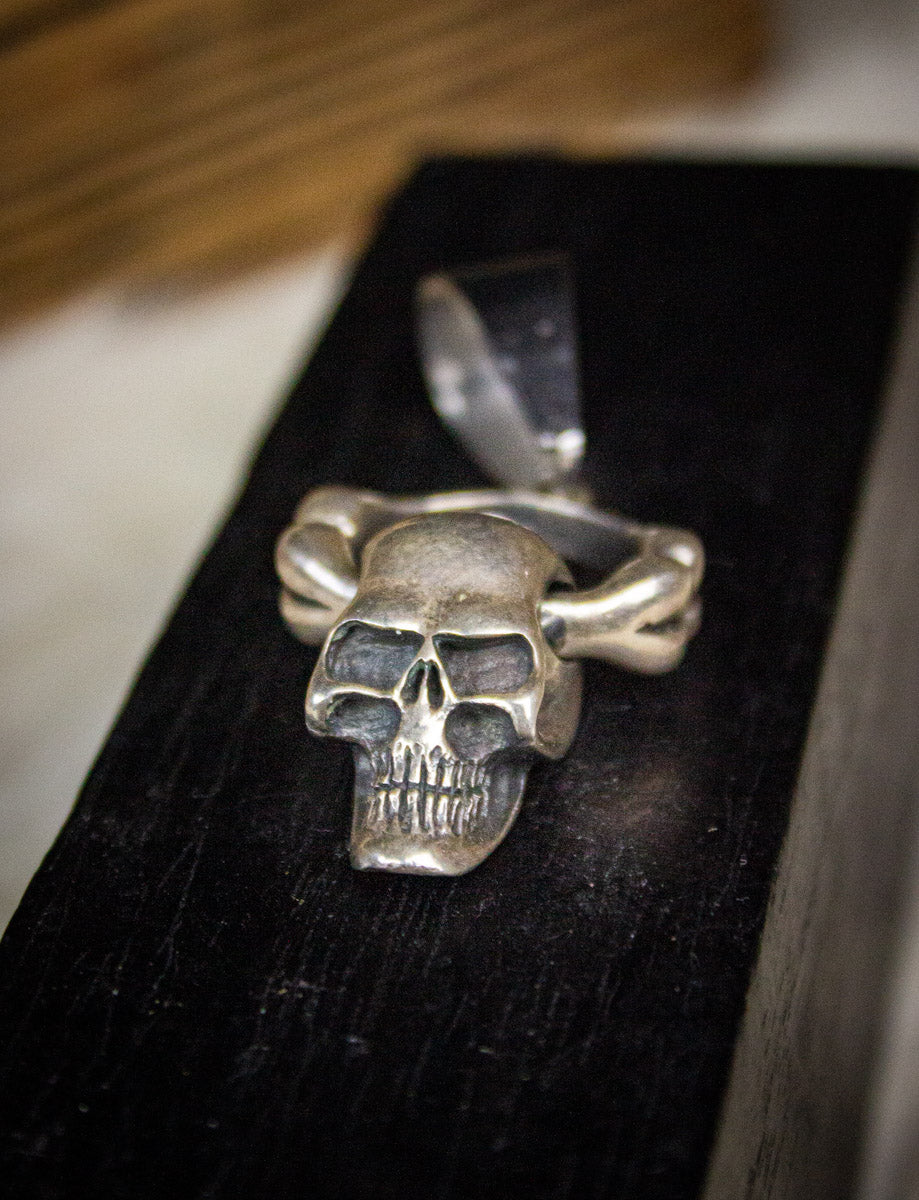 Vintage Sterling Silver Skull Pendant