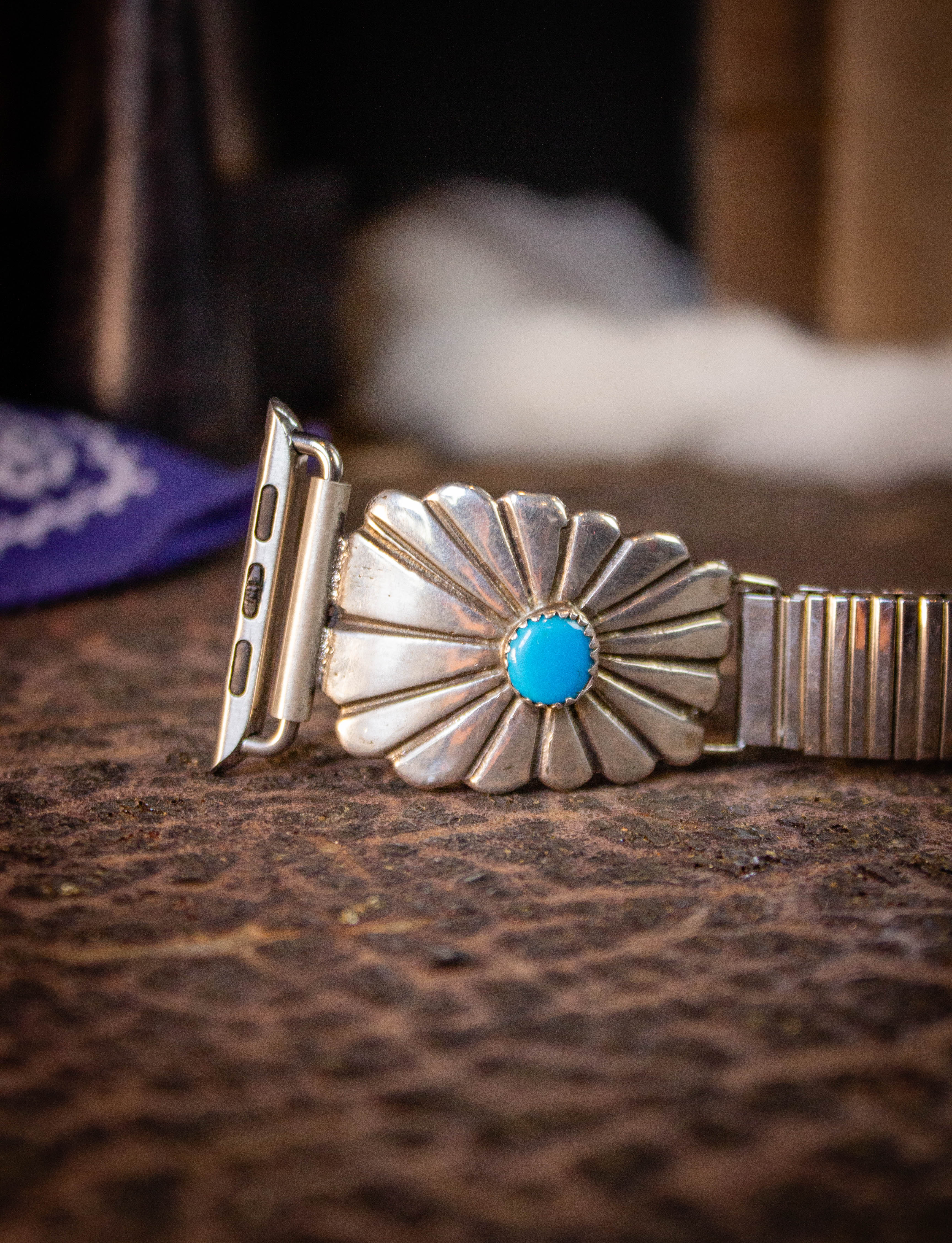 Sterling silver and best sale turquoise apple watch band