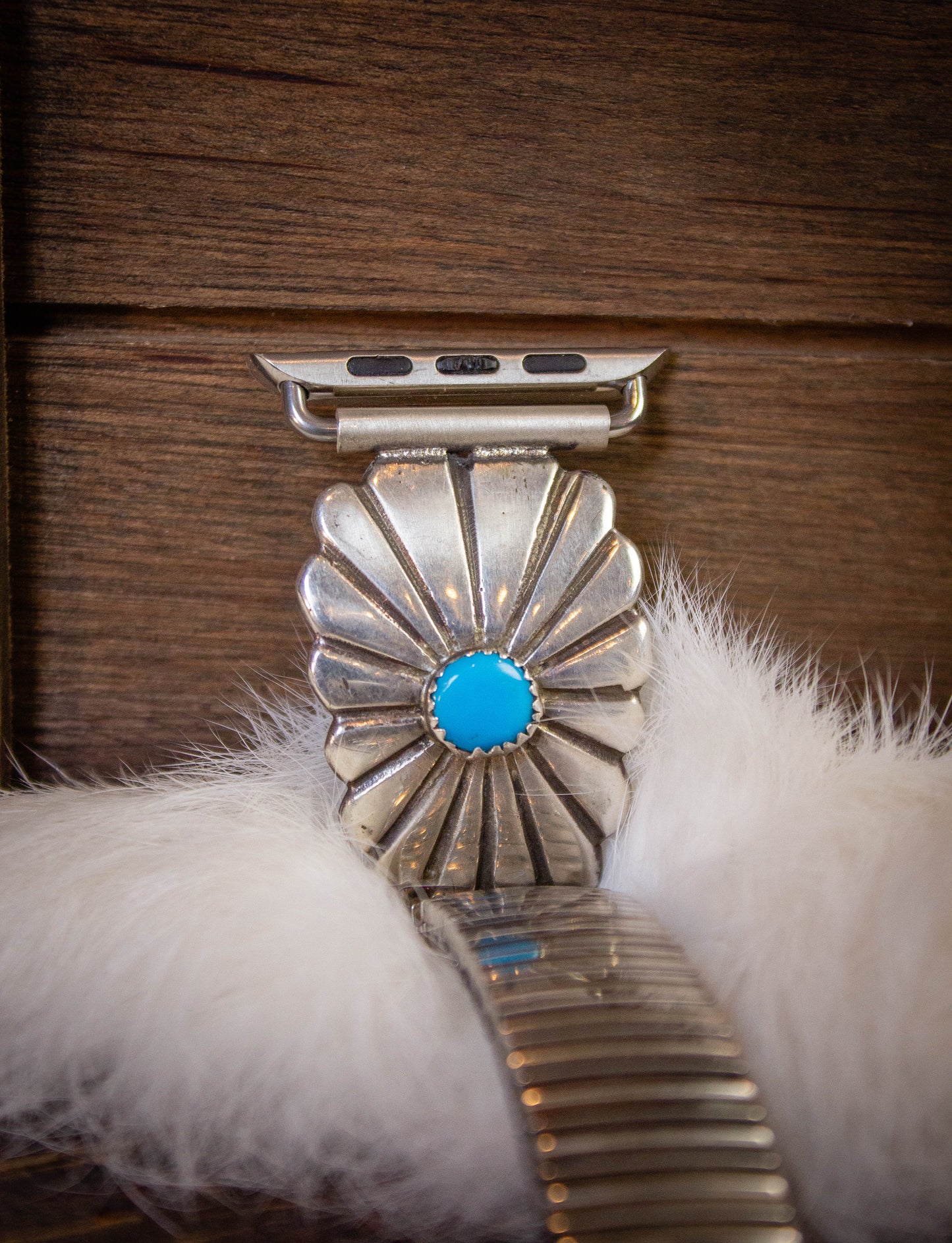Vintage Turquoise Sterling Silver Watch Band (Apple Watch Ready)