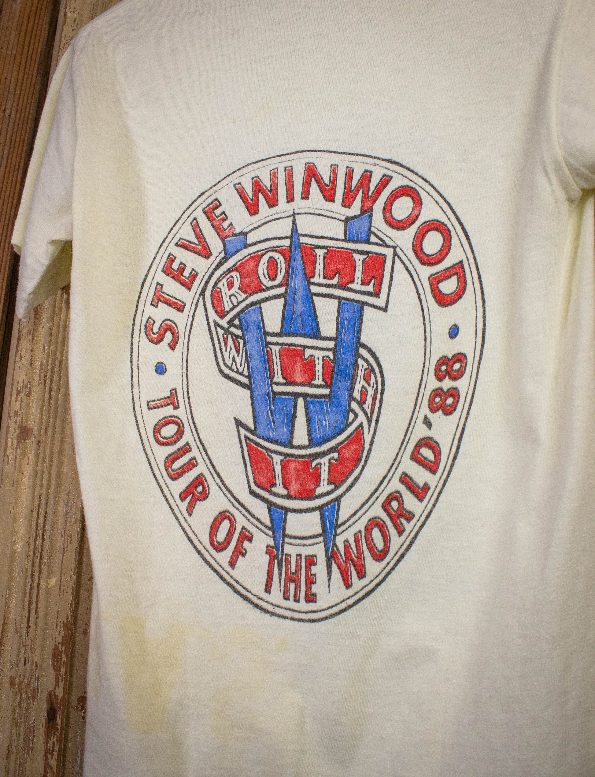 Vintage Steve Winwood Roll With It Concert T Shirt 1988 White XS