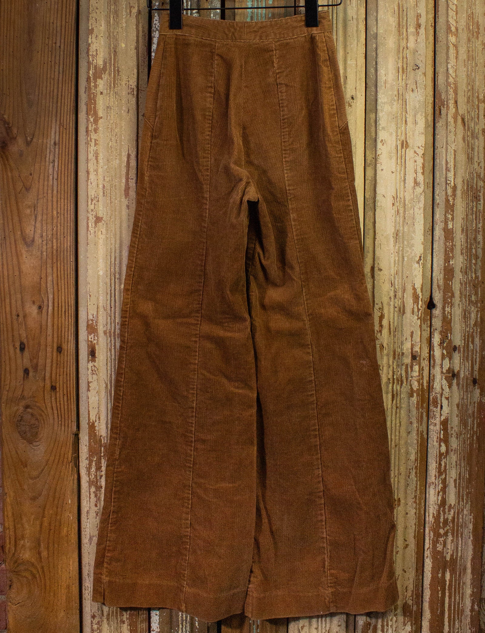 Vintage Strawberry Plant Corduroy Bell Bottom Pants 70s Brown 22x30