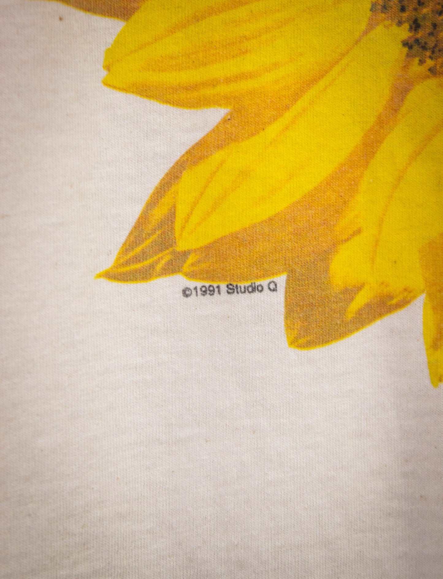 Vintage Sunflower Graphic T Shirt 1991 Tan Large