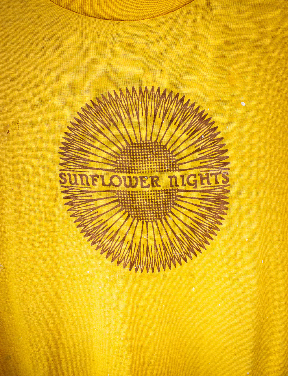 Vintage Sunflower Nights Graphic T Shirt Yellow