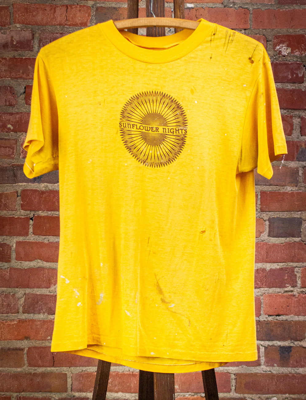 Vintage Sunflower Nights Graphic T Shirt Yellow