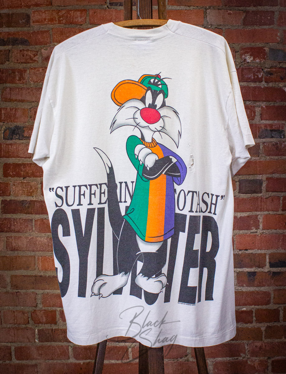 Vintage Sylvester The Cat Graphic T Shirt 1993 White XL