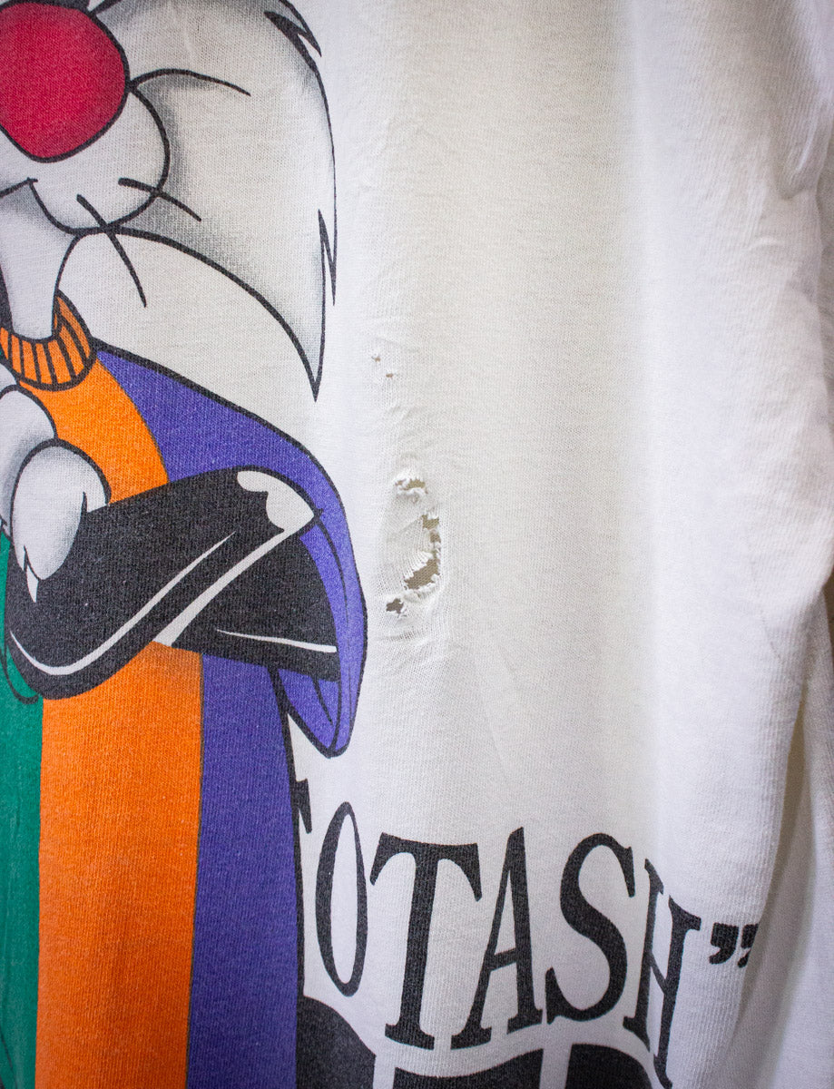Vintage Sylvester The Cat Suffering Succotash Graphic T Shirt 1993 White XL