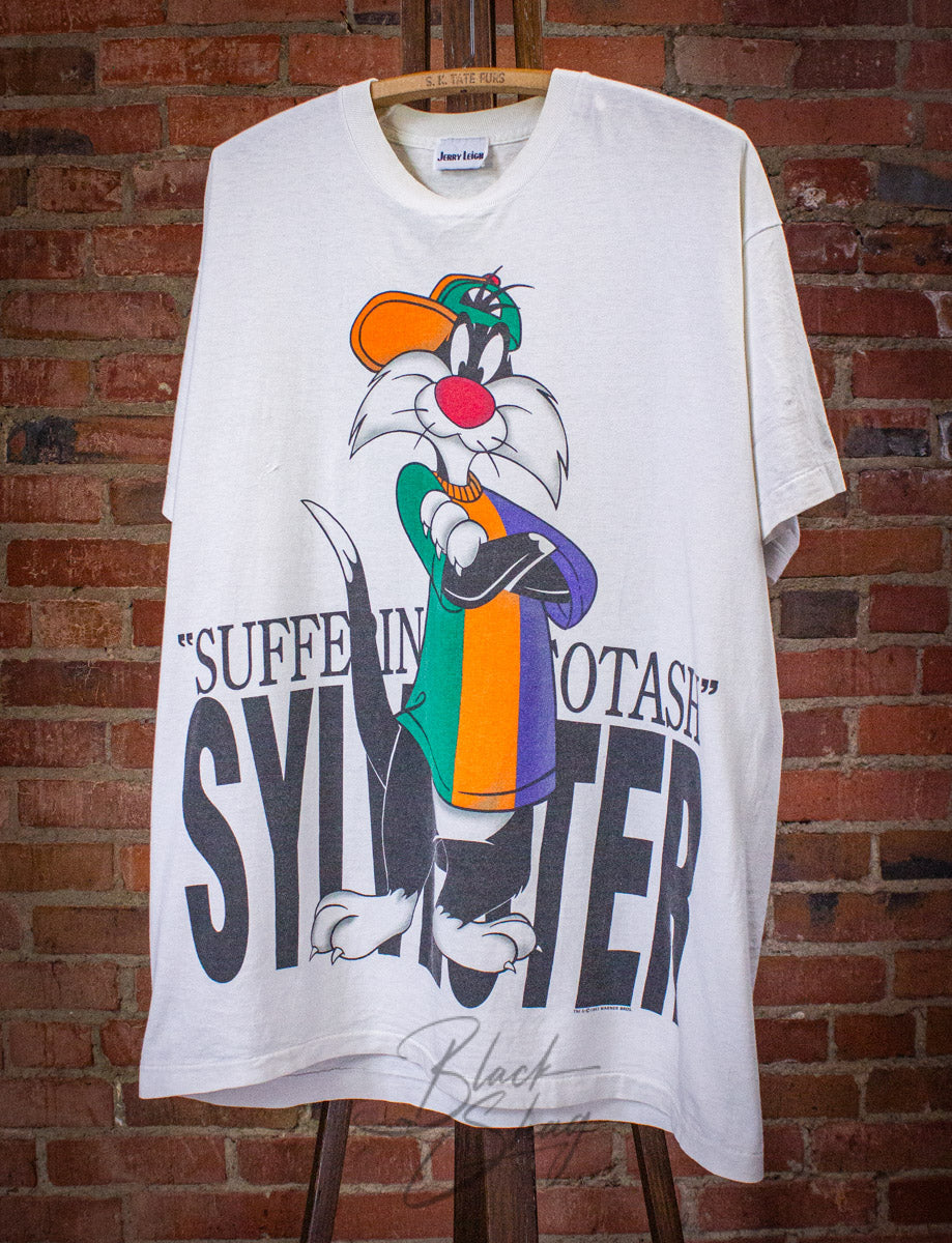 Vintage Sylvester The Cat Graphic T Shirt 1993 White XL