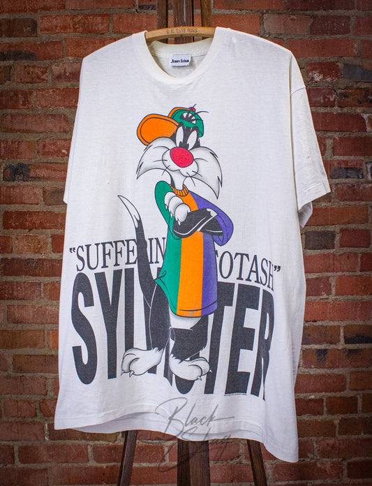 Vintage Sylvester The Cat Graphic T Shirt 1993 White XL