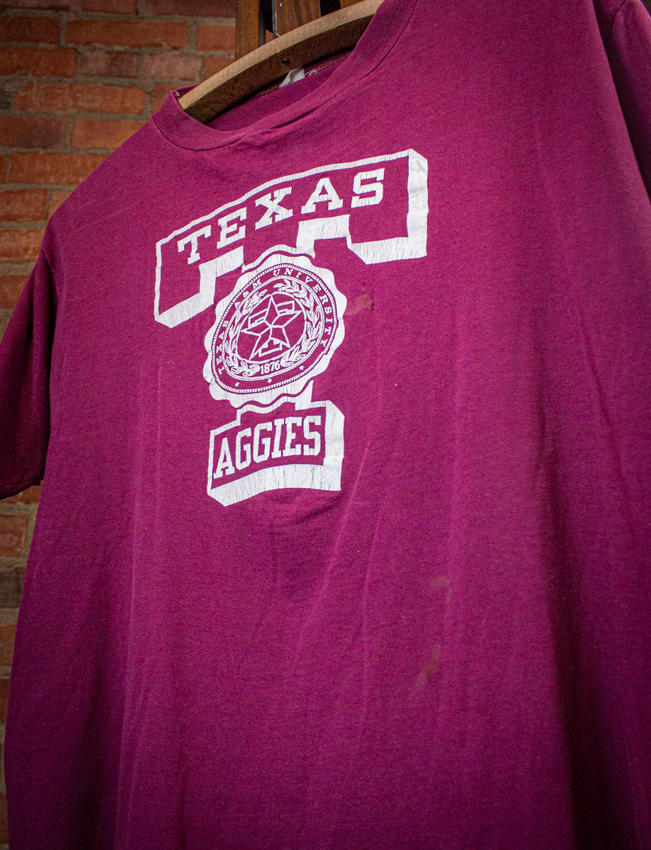 Vintage Texas A&M Graphic T Shirt 70s Red Medium