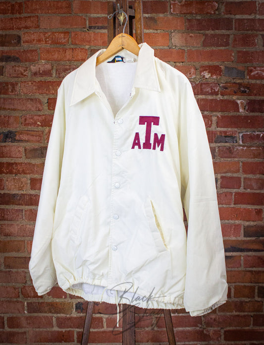 Vintage Texas A&M Windbreaker Jacket 70s White XL
