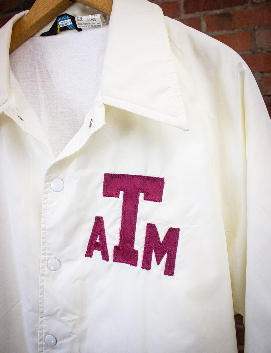 Vintage Texas A&M Windbreaker Jacket 70s White XL