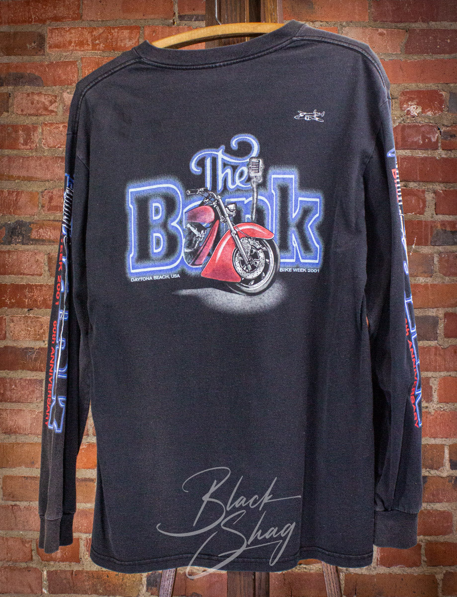 Vintage The Bank Bike Week Long Sleeve Graphic T Shirt 2001 Large