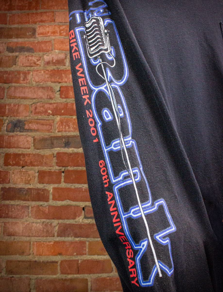 Vintage The Bank Bike Week Long Sleeve Graphic T Shirt 2001 Large