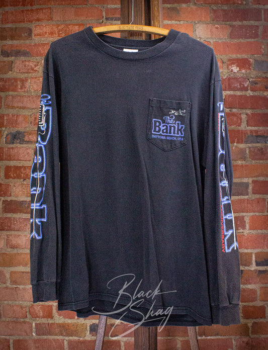 Vintage The Bank Bike Week Long Sleeve Graphic T Shirt 2001 Large